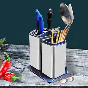 Disinfecting knife stand chopsticks cage integrated kitchen multifunctional supplies stainless steel storage smart knife block t