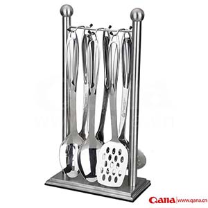 6psc set with stand stainless steel kitchenware