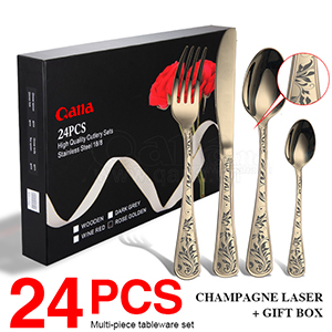 Champagne laser set of 24 pieces + gift box
