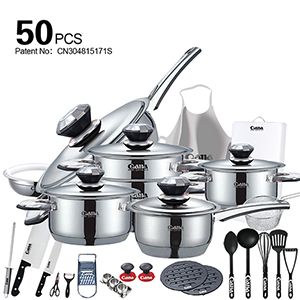 QANA Factory Wholesale OEM cooking pot soup & stock pots Cookware Sets pans pot Kitchen Tools cooking utensil