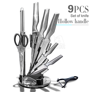 9pcs sleeve knives with hollow handles