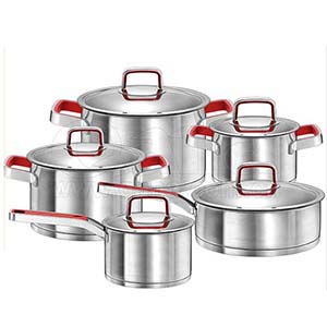 New Design Stocked Stainless Steel 12pcs Kitchen Cookware