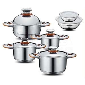 surgical stainless steel wholesale kitchenware cooking pot 24 pcs non stick cookware set