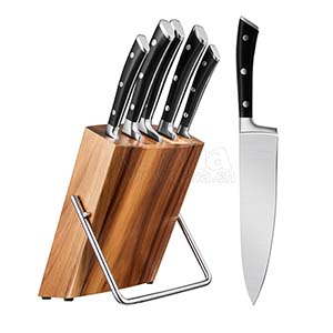 Kitchen Knife Set, Professional 6-Piece Knife Set with Wooden Block Germany High Carbon Stainless Steel Cutlery Knife Block Set