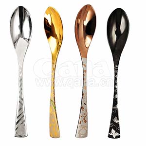 4pcs Luxury promotion fast shipping golden black rose golden stainless steel travel cutlery set in gift color case