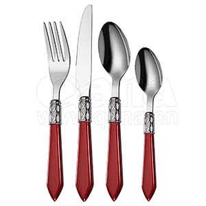 Cutlery set with plastic handle