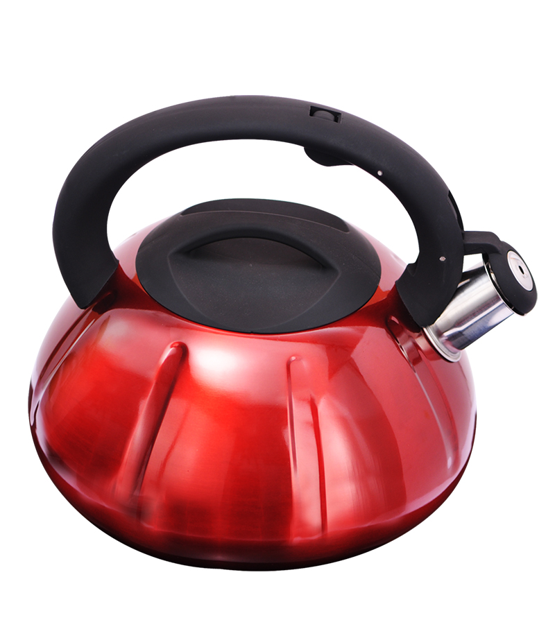 Tea Kettle,3L Quart Stainless Steel Tea top for StoveTop with Anti-Hot Handle, Food-Grade Material-Red