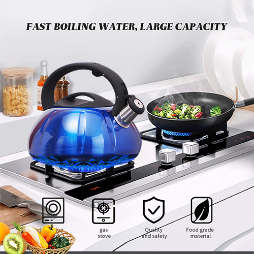 3L Kettle, 18/10 Food -Grade Stainless Steel Stovetop Tea Kettles, Kettle Body with Visible Window of Maximum Waterline and Tea Pot Ergonomic Cool Handle
