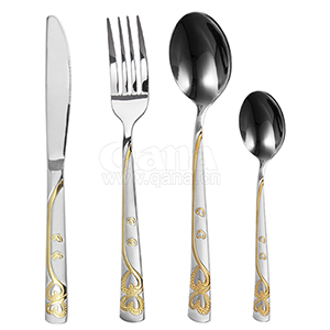 24 sets of tableware with lighting and gold