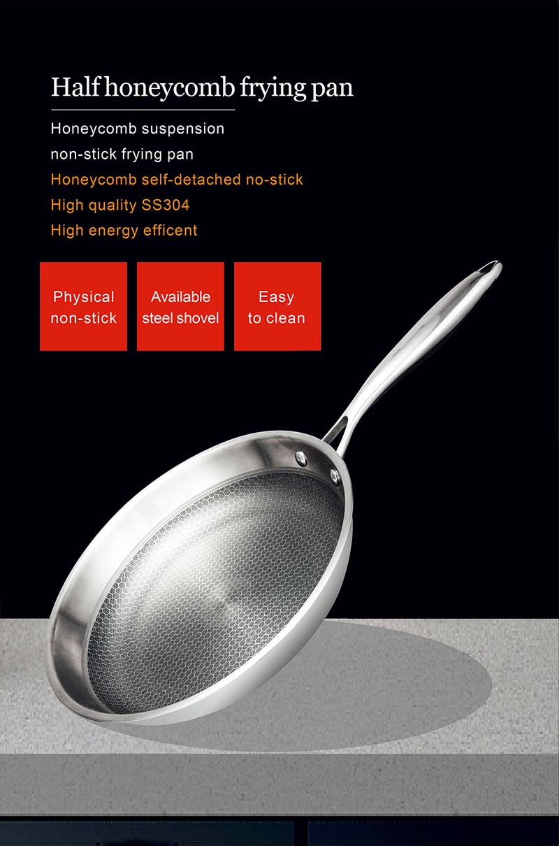 Honeycomb suspension non-stick frying pan