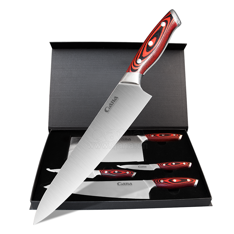 A knife with a wooden handle