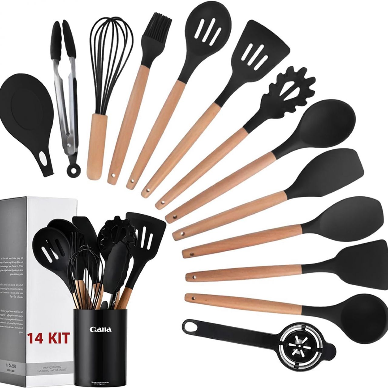 (14 PCS) Juego de Utensilios de Cocina de Silicona
