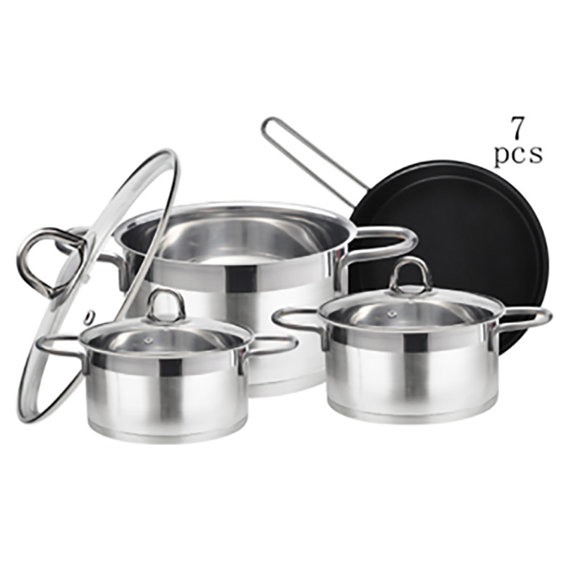 7Pcs Cookware Set with G-shaped glass li